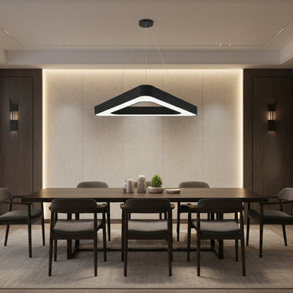 Κρεμαστός πολυέλαιος LED ANGLE, 60cm, 25W, Ρυθμιζόμενο ύψος, Ψυχρό φως, Μαύρο, Μεταλλικό και Ακρυλικό