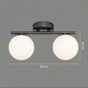 ORI LED και κρυστάλλινος πολυέλαιος, 30cm, 2xG9, Σφαίρες, Μαύρο