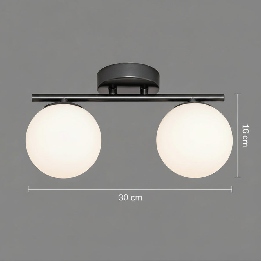 ORI LED και κρυστάλλινος πολυέλαιος, 30cm, 2xG9, Σφαίρες, Μαύρο