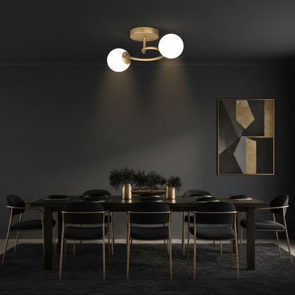 LED και κρυστάλλινος πολυέλαιος ORBIT, 55cm, 2xE27, Σφαίρες, Χρυσός
