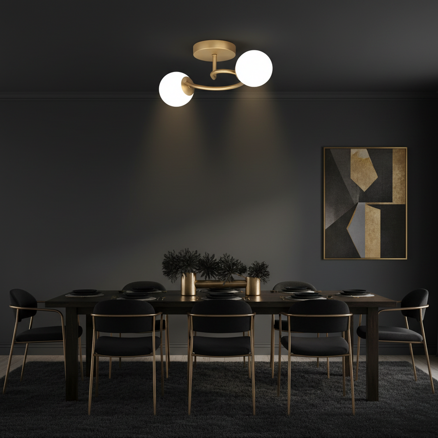 LED και κρυστάλλινος πολυέλαιος ORBIT, 55cm, 2xE27, Σφαίρες, Χρυσός