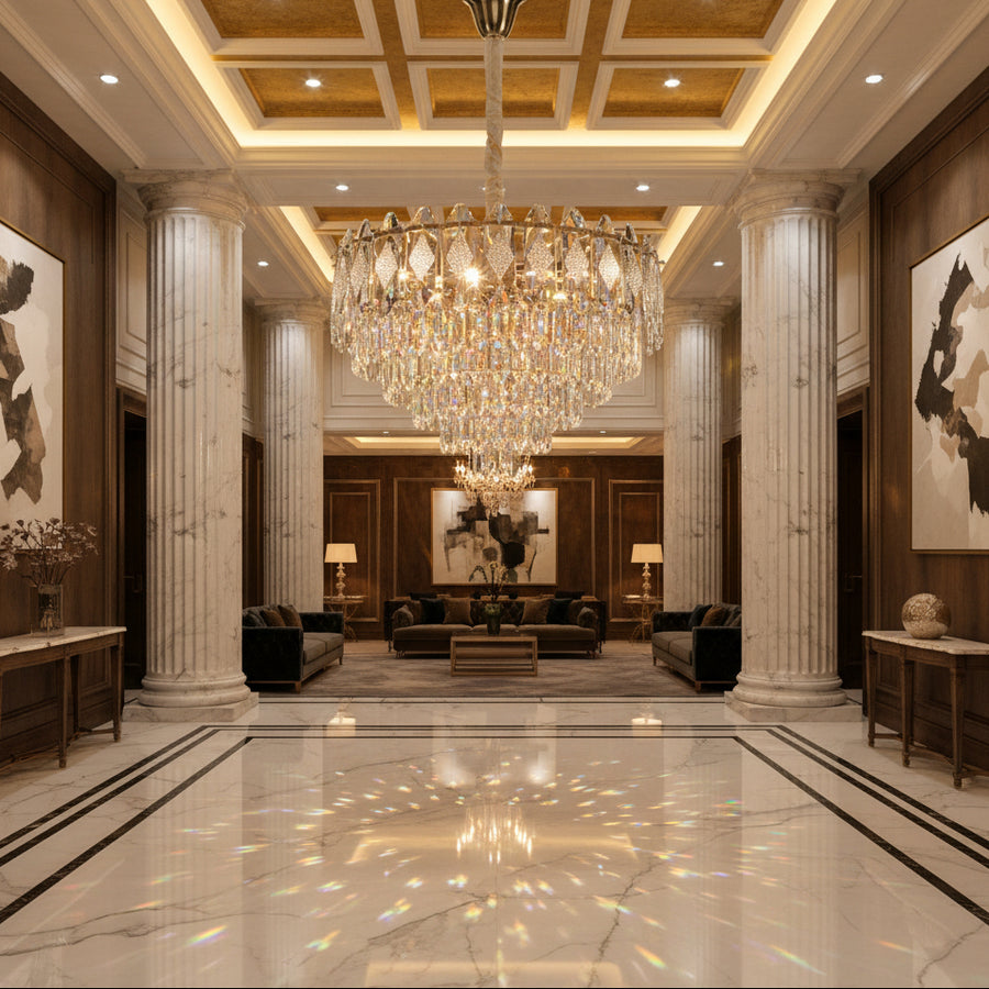 VELVET Crystal Chandelier Eleganza, 12xE14, D60 cm, Χρυσό, Ρυθμιζόμενο Ύψος, Μέταλλο και Κρύσταλλο