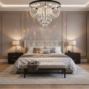 MAGE Crystal LED Chandelier Nobile, 22W, Ζεστό/Ουδέτερο/Ψυχρό φως, Διάμετρος 40cm, Γυαλιστερό χρώμιο