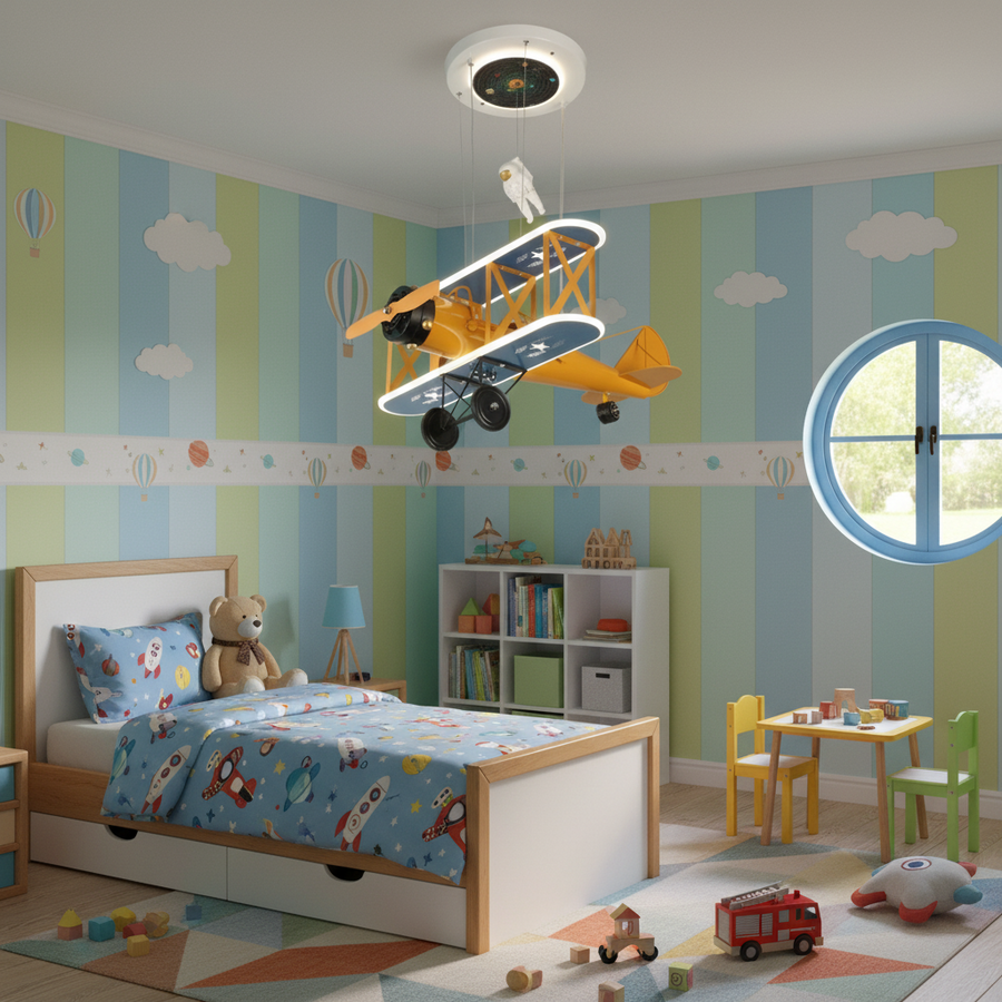 Κρεμαστός πολυέλαιος LED AVION 80W, Κρύο/Ζεστό/Ουδέτερο φως, Πορτοκαλί μπλε Παιδικοί πολυέλαιοι Προεπιλεγμένος τίτλος Alessandro Design
