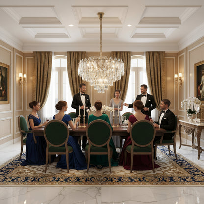 VELVET Crystal Chandelier Eleganza, 12xE14, D60 cm, Χρυσό, Ρυθμιζόμενο Ύψος, Μέταλλο και Κρύσταλλο