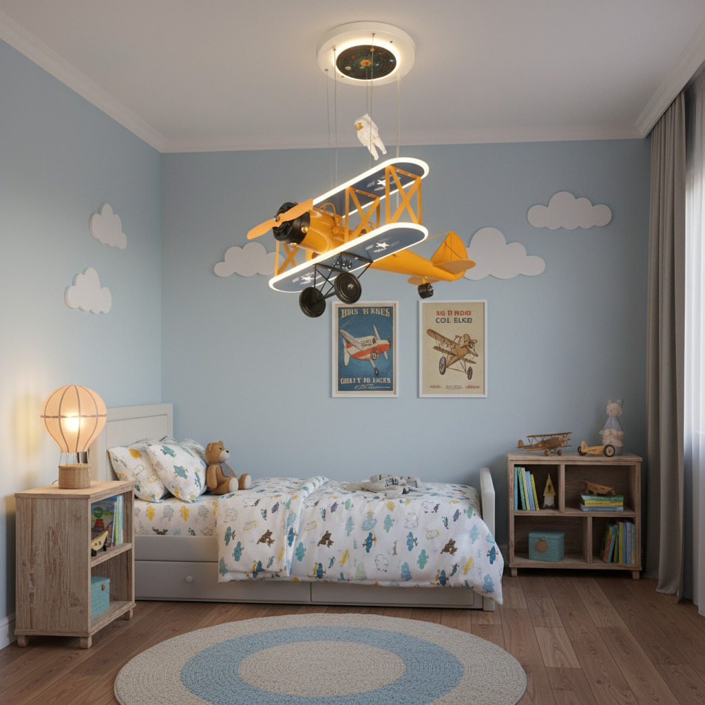 Κρεμαστός πολυέλαιος LED AVION 80W, Κρύο/Ζεστό/Ουδέτερο φως, Πορτοκαλί μπλε Παιδικοί πολυέλαιοι Προεπιλεγμένος τίτλος Alessandro Design