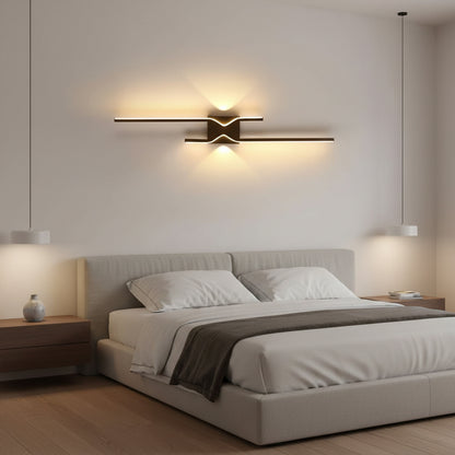 FENG Διακοσμητικό φωτιστικό τοίχου LED, 19W, 60cm, Ζεστό / Ουδέτερο / Ψυχρό φως, Μαύρο, Μεταλλικό και Ακρυλικό
