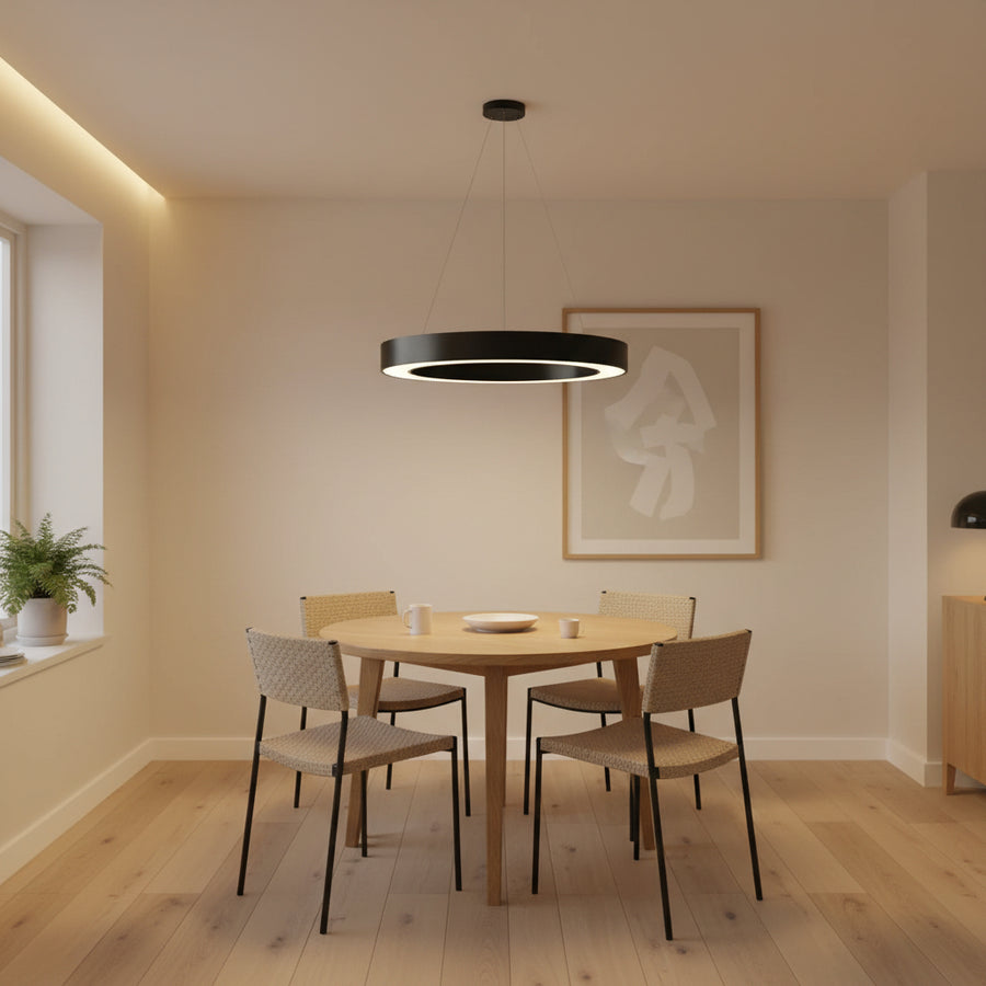 Κρεμαστός πολυέλαιος LED ANGLE, D52cm, 25W, Ρυθμιζόμενο ύψος, Ψυχρό φως, Μαύρο, Μεταλλικό και Ακρυλικό