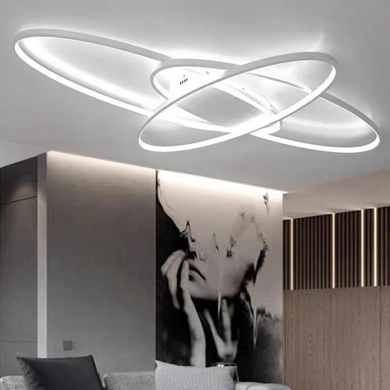 Πολυέλαιος LED με τηλεχειριστήριο COSMEE 84W, 3 πέταλα, κρύο/θερμό/ουδέτερο φως, ρυθμιζόμενο, λευκό, μέταλλο και ακρυλικό