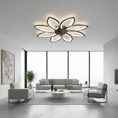 Πολυέλαιος ANEMO Fan LED με Τηλεχειριστήριο, 47W, D87cm, Κρύο/Ουδέτερο/Ζεστό φως, Μαύρο