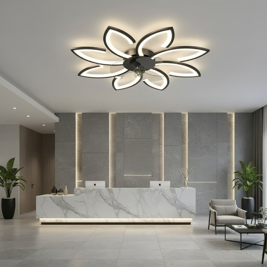 Πολυέλαιος ANEMO Fan LED με Τηλεχειριστήριο, 47W, D87cm, Κρύο/Ουδέτερο/Ζεστό φως, Μαύρο