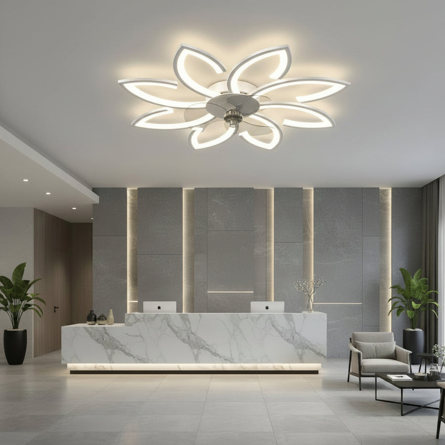 Πολυέλαιος LED ANEMO Fan με Τηλεχειριστήριο, 48W, D87cm, Κρύο/Ουδέτερο/Ζεστό φως, Λευκό