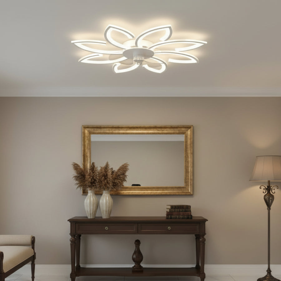 Πολυέλαιος LED ANEMO Fan με Τηλεχειριστήριο, 48W, D87cm, Κρύο/Ουδέτερο/Ζεστό φως, Λευκό