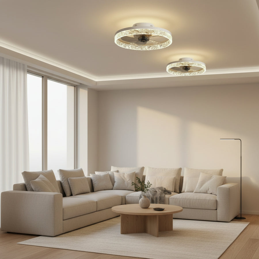 Πολυέλαιος LED VEYA με τηλεχειριστήριο, 38W, D50cm, Κρύο/Ουδέτερο/Ζεστό φως, Λευκό