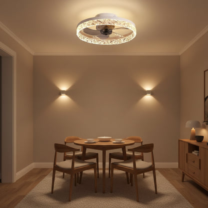 Πολυέλαιος LED VEYA με τηλεχειριστήριο, 38W, D50cm, Κρύο/Ουδέτερο/Ζεστό φως, Λευκό