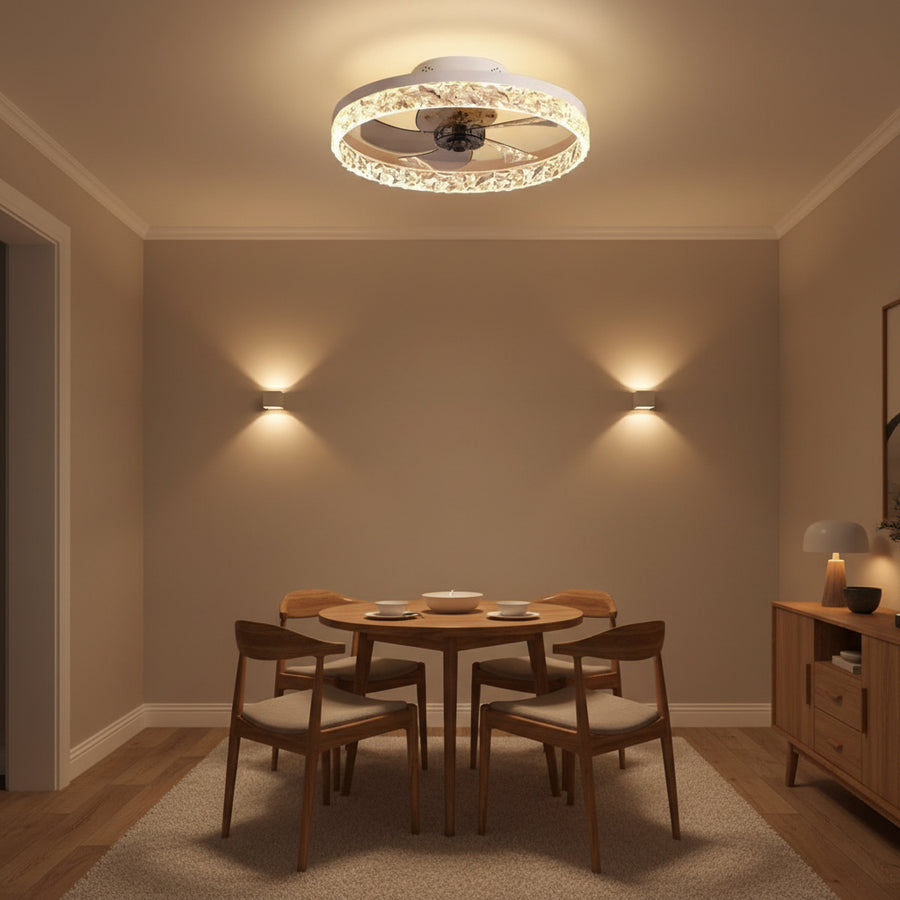 Πολυέλαιος LED VEYA με τηλεχειριστήριο, 38W, D50cm, Κρύο/Ουδέτερο/Ζεστό φως, Λευκό