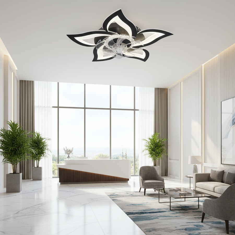 Πολυέλαιος LED ANEMO Fan με Τηλεχειριστήριο, 49W, D85cm, Κρύο/Ουδέτερο/Ζεστό φως, Μαύρο