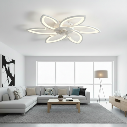 Πολυέλαιος ANEMO Fan LED με Τηλεχειριστήριο, 36W, D76,5cm, Κρύο/Ουδέτερο/Ζεστό φως, Λευκό