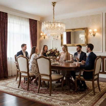 Crystal Chandelier VELVET Eleganza, 9xE14, D50 cm, Χρυσό, Ρυθμιζόμενο Ύψος, Μέταλλο και Κρύσταλλο