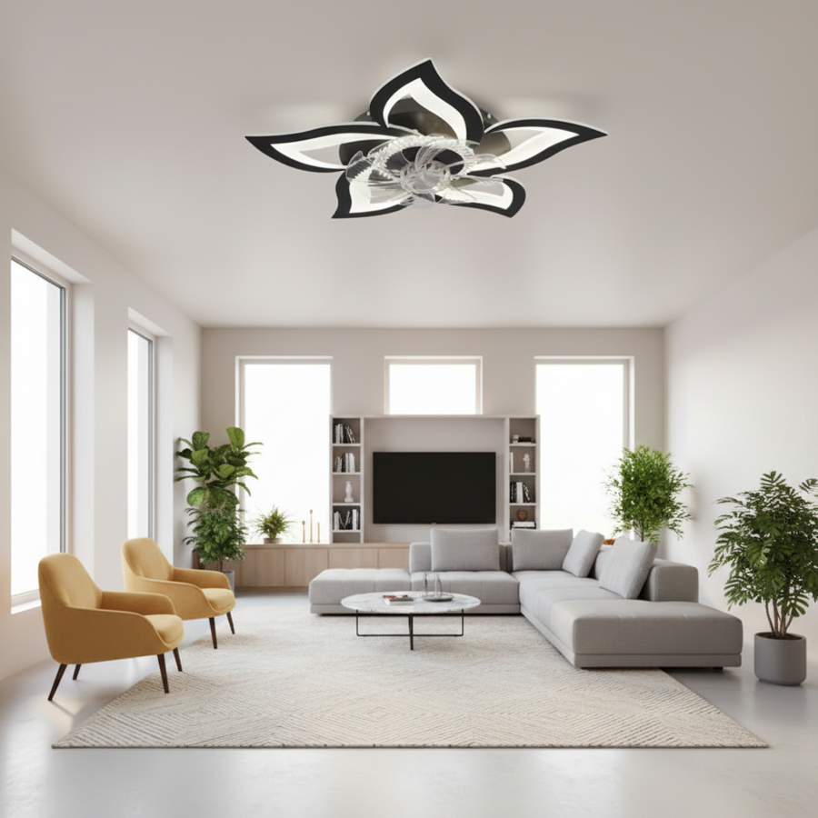 Πολυέλαιος LED ANEMO Fan με Τηλεχειριστήριο, 49W, D85cm, Κρύο/Ουδέτερο/Ζεστό φως, Μαύρο