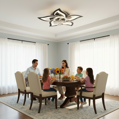 Πολυέλαιος LED ANEMO Fan με Τηλεχειριστήριο, 49W, D85cm, Κρύο/Ουδέτερο/Ζεστό φως, Μαύρο