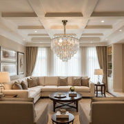 Crystal Chandelier VELVET Eleganza, 9xE14, D50 cm, Χρυσό, Ρυθμιζόμενο Ύψος, Μέταλλο και Κρύσταλλο