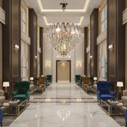 Crystal Chandelier VELVET Eleganza, 9xE14, D50 cm, Χρυσό, Ρυθμιζόμενο Ύψος, Μέταλλο και Κρύσταλλο