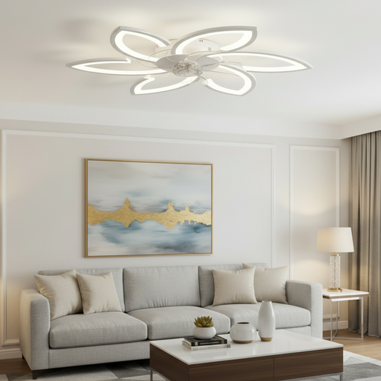 Πολυέλαιος ANEMO Fan LED με Τηλεχειριστήριο, 36W, D76,5cm, Κρύο/Ουδέτερο/Ζεστό φως, Λευκό
