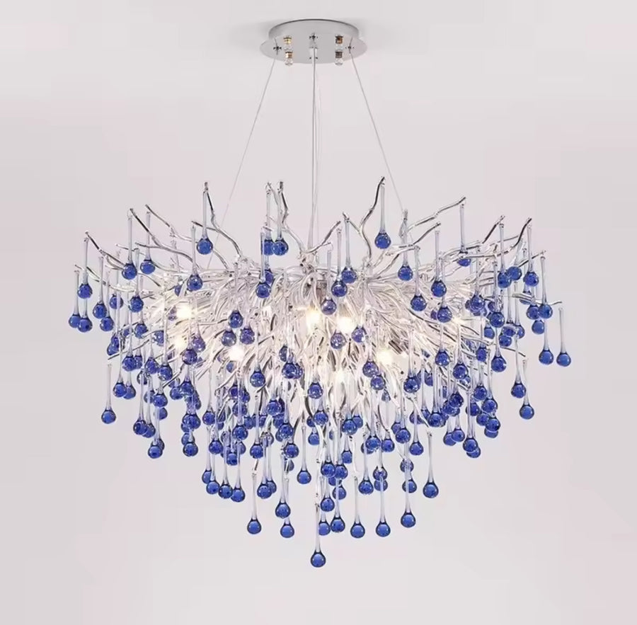 Crystal Chandelier CC335/400CH, 4x G9, Chrome and Blue Crystals, 40cm, Ρυθμιζόμενο ύψος Crystal Chandeliers Προεπιλεγμένος τίτλος Alessandro Design