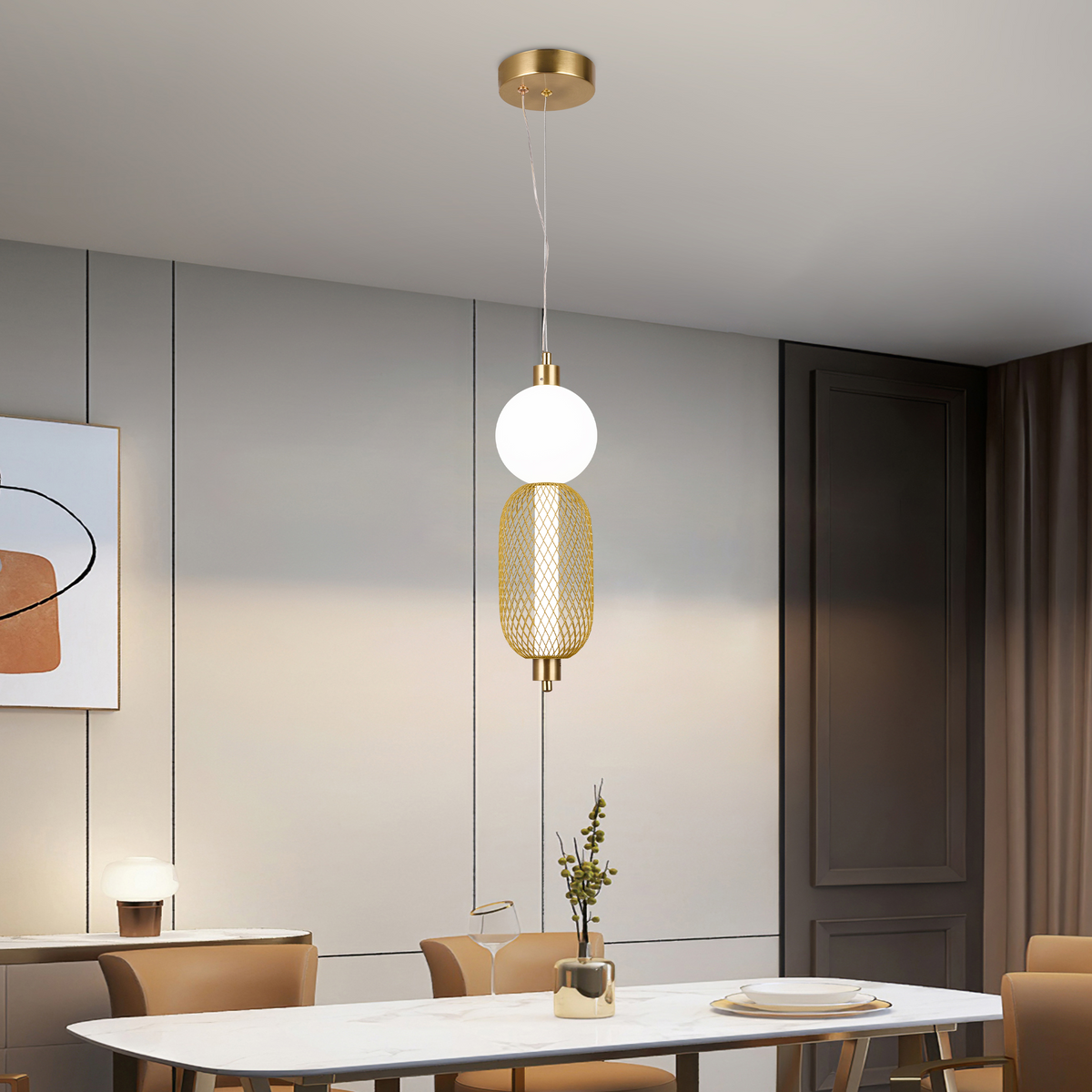 Κρεμαστός πολυέλαιος LED LM550/2GD, 11W, ελαφρύ 3000/4000/6000K, χρυσό, ρυθμιζόμενο ύψος Μοντέρνοι πολυέλαιοι Προεπιλεγμένος τίτλος Alessandro Design
