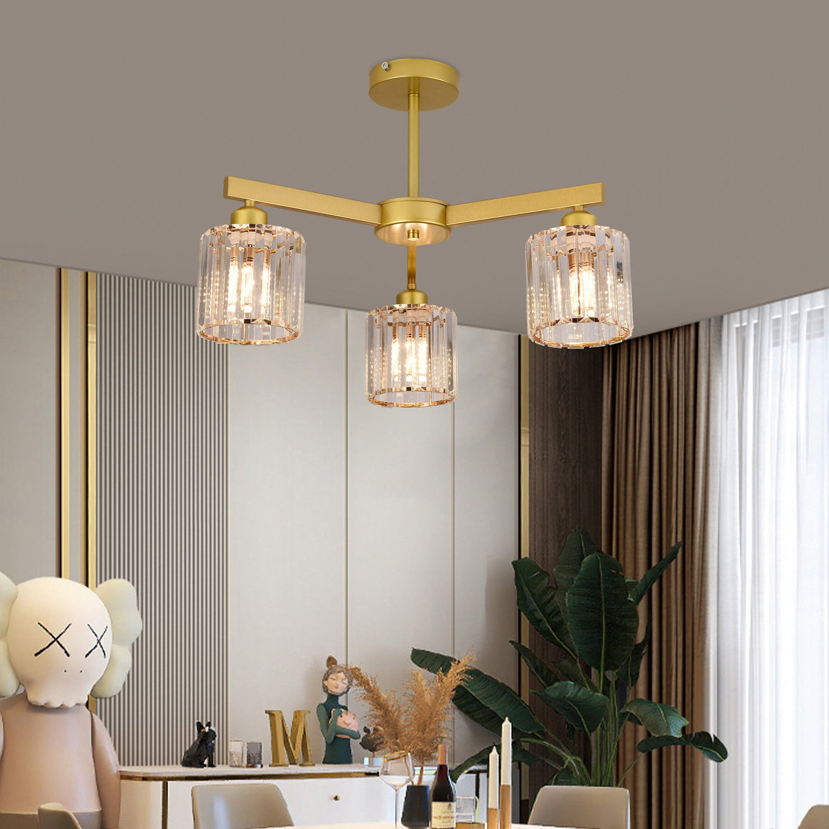 Modern Classic Chandelier LC110/3GD with Crystal, 3x E27, Gold, Metal and Crystal Classic Chandeliers Προεπιλεγμένος τίτλος Alessandro Design