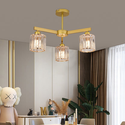 Modern Classic Chandelier LC110/3GD with Crystal, 3x E27, Gold, Metal and Crystal Classic Chandeliers Προεπιλεγμένος τίτλος Alessandro Design