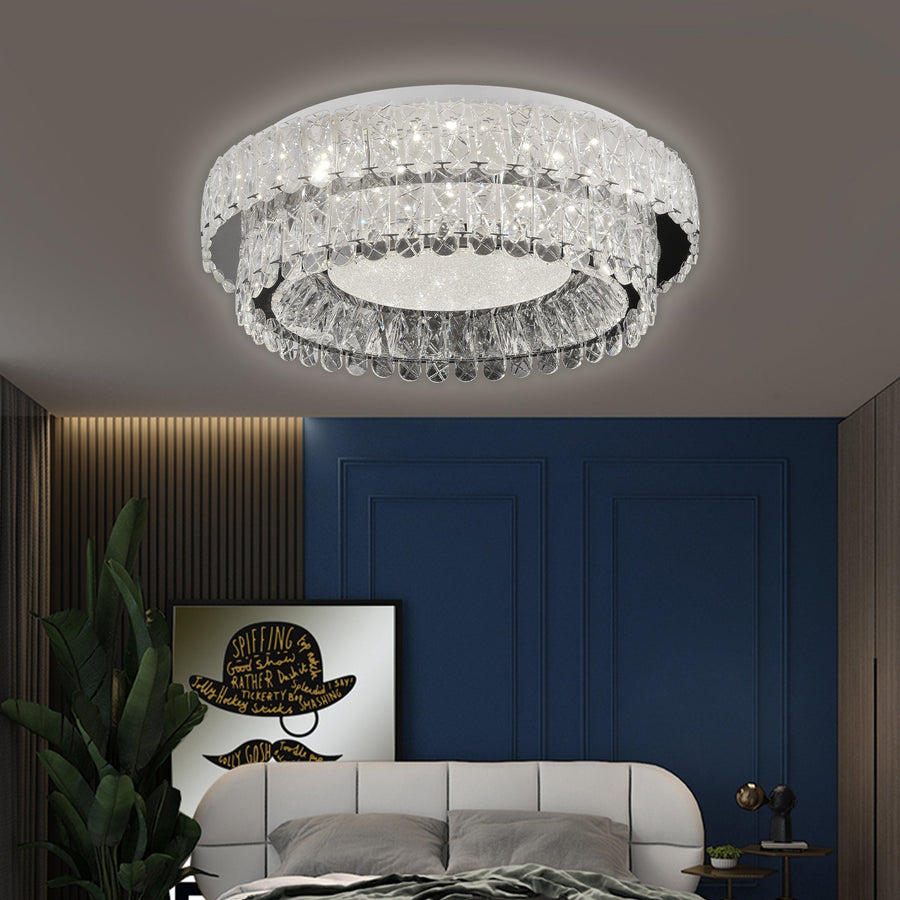 Πολυέλαιος LED με Τηλεχειριστήριο, LLC153/500CH, κρύσταλλο και μέταλλο, 59W, 1 κύκλος, με δυνατότητα ρύθμισης ρύθμισης ύψους, κρύο/θερμό/ουδέτερο φως, πολυέλαιοι φωτισμού LED με τηλεχειριστήριο Προεπιλεγμένος τίτλος Alessandro Design
