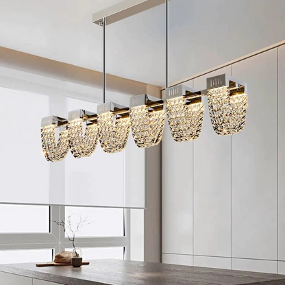 Κρεμαστός πολυέλαιος LED, STRATUS Supremo, κρύσταλλο και μέταλλο, 15W, κρύο/θερμό/ουδέτερο φως 3000K/4000K/6000K, πολυτελής φωτισμός Cristal Candelabra Προεπιλεγμένος τίτλος Alessandro Design