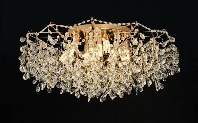 GLOWRIA Regalis Crystal Chandelier, 10x E14, Diameter 80cm, Gold Crystal Chandeliers Προεπιλεγμένος τίτλος Alessandro Design