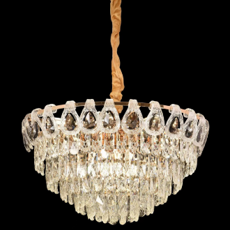 Crystal Candelabra CC5122/500GD 9xE14, Διάμετρος 50 cm, Γυαλιστερό χρυσό, Ρυθμιζόμενο ύψος Crystal Candelabra Προεπιλεγμένος τίτλος Alessandro Design