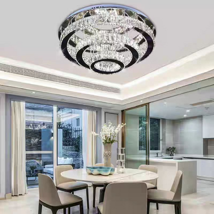 Crystal LED Chandelier with Remote Control LLC151/500CH, 64W, 3 Elements, Cold/Werm/Neutral light, Dimmable, Glossy Chrome LED Chandeliers with Remote Control Προεπιλεγμένος τίτλος Alessandro Design