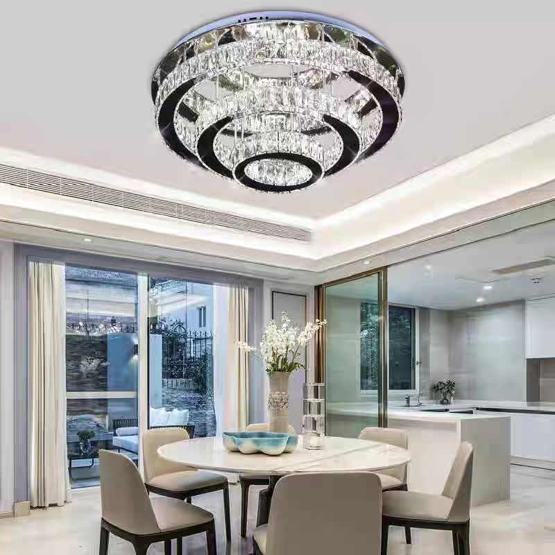 Crystal LED Chandelier with Remote Control LLC151/500CH, 64W, 3 Elements, Cold/Werm/Neutral light, Dimmable, Glossy Chrome LED Chandeliers with Remote Control Προεπιλεγμένος τίτλος Alessandro Design