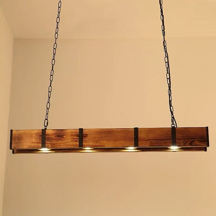 Vintage LED Chandelier LV565/4, 12W, 3000K, Rustic Barn, Wood and Metal, 100cm, Yellow Vintage Chandeliers Προεπιλεγμένος τίτλος Alessandro Design