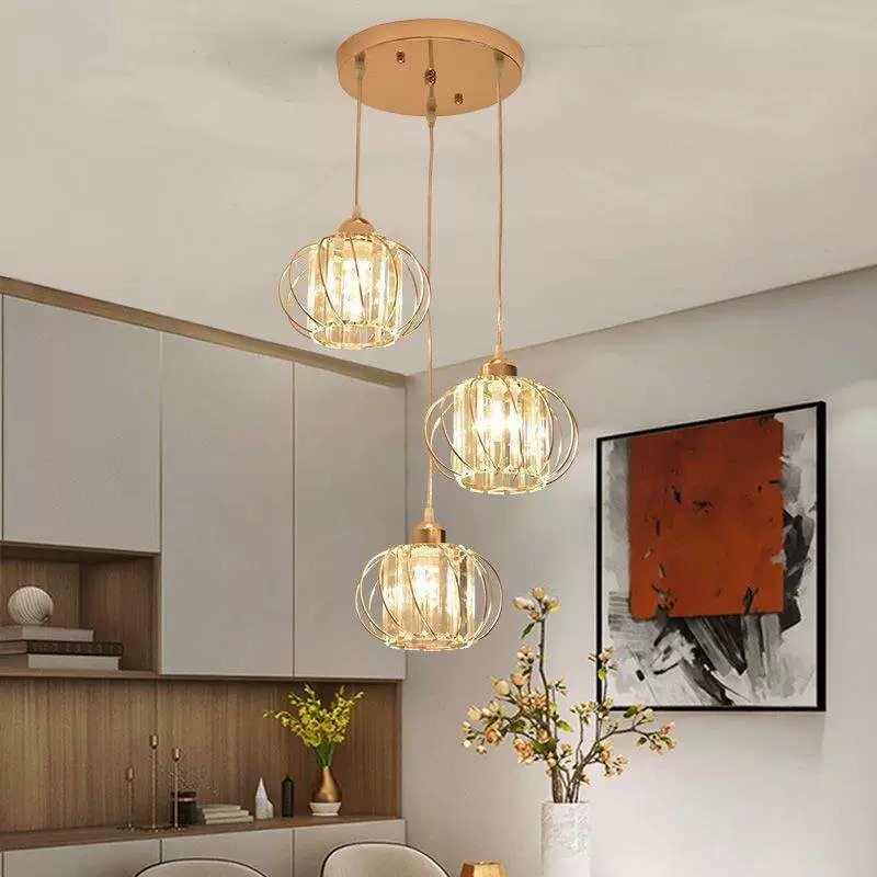 Monica Chandelier, 3 X E27, Gold, Metal and Glass Classic Chandeliers Προεπιλεγμένος τίτλος Alessandro Design