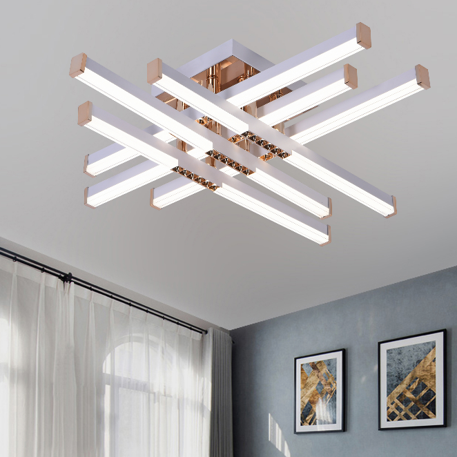 Πολυέλαιος LED με Τηλεχειριστήριο AXIAL, 83W, 6 Στοιχεία, Κρύο/Ζεστό/Ουδέτερο φως, Ρυθμιζόμενο, Λευκός πολυέλαιος LED με Τηλεχειριστήριο Προεπιλεγμένος τίτλος Alessandro Design