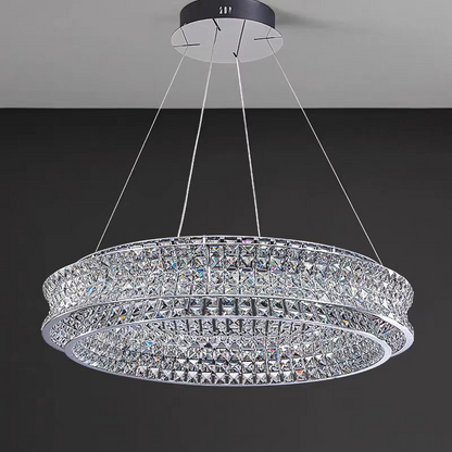 Πολυέλαιος LED με τηλεχειριστήριο, LLC160/500CH, κρύσταλλο και μέταλλο, 54W, 1 κύκλος, με δυνατότητα ρύθμισης ρύθμισης ύψους, κρύο/θερμό/ουδέτερο φως, πολυέλαιοι φωτισμού LED με τηλεχειριστήριο Προεπιλεγμένος τίτλος Alessandro Design