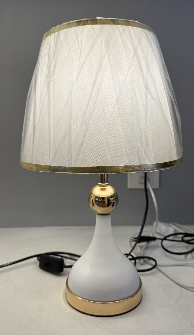 Λάμπα VZ214WH, 1x E27, Metal and Textile, White and Gold Lamps & Lamps Προεπιλεγμένος τίτλος Alessandro Design