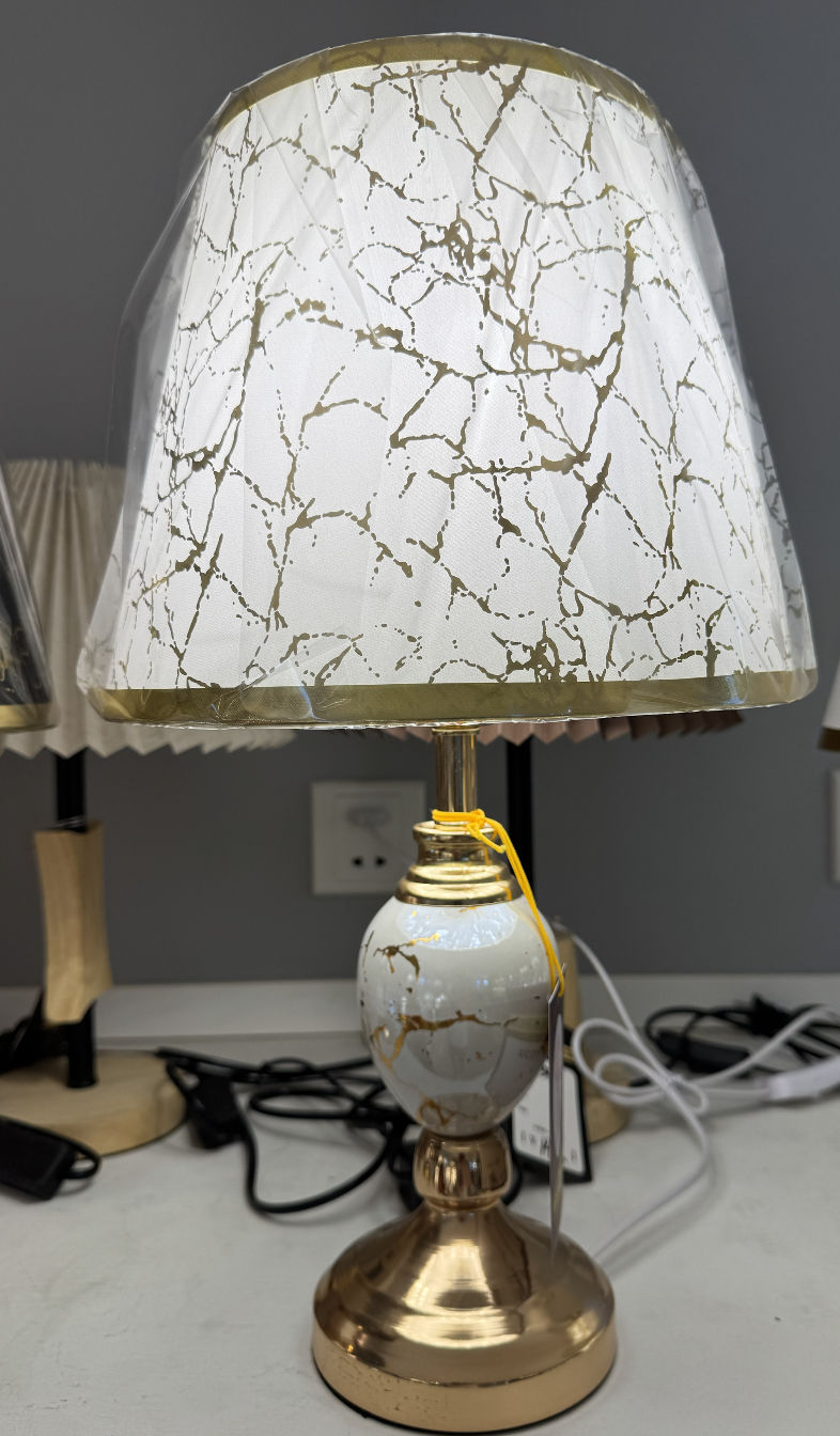 Λάμπα VZ211WH, 1x E27, Metal and Textile, White and Gold Lamps & Lamps Προεπιλεγμένος τίτλος Alessandro Design