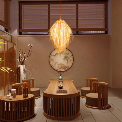 Vintage Πολυέλαιος Straw LV810, 1xE27, Rustic, 38cm, Yellow Vintage Chandeliers Προεπιλεγμένος τίτλος Alessandro Design