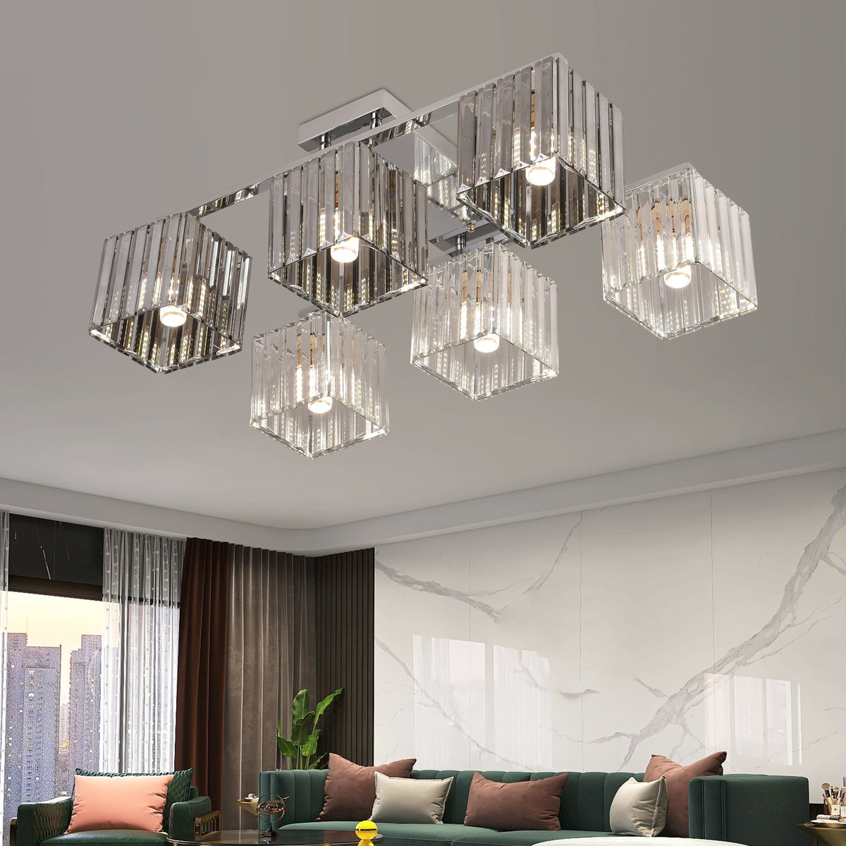 Georgian Chandelier, LC115/6, 6x E27, Chrome, Metal Classic Chandeliers Προεπιλεγμένος τίτλος Alessandro Design