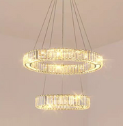 Πολυέλαιος LED με Τηλεχειριστήριο LLC130/2CH, κρύσταλλο και μέταλλο, 62W, 2 κύκλοι, ρυθμιζόμενο, ρυθμιζόμενο ύψος, δροσερό/θερμό/ουδέτερο φως, πολυέλαιοι φωτισμού LED με τηλεχειριστήριο προεπιλεγμένος τίτλος Alessandro Design