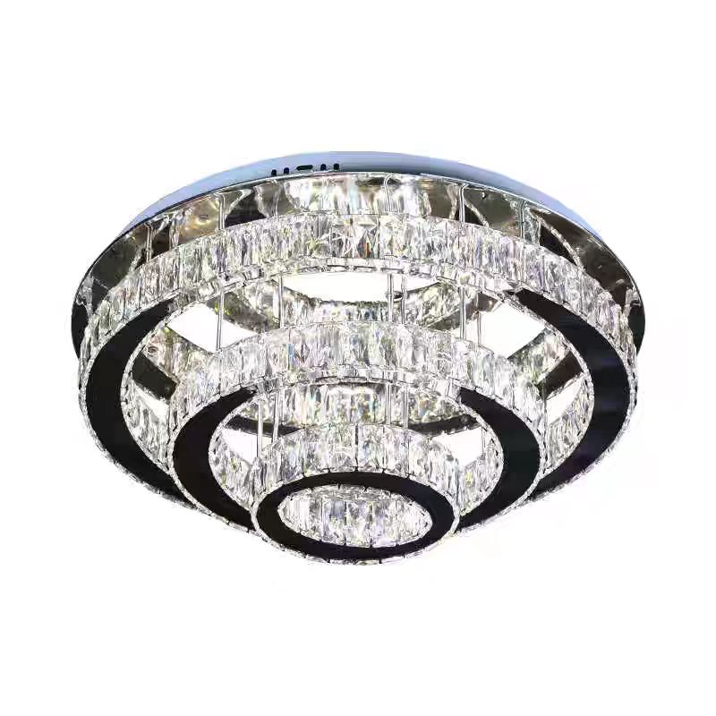 Crystal LED Chandelier with Remote Control LLC151/500CH, 64W, 3 Elements, Cold/Werm/Neutral light, Dimmable, Glossy Chrome LED Chandeliers with Remote Control Προεπιλεγμένος τίτλος Alessandro Design