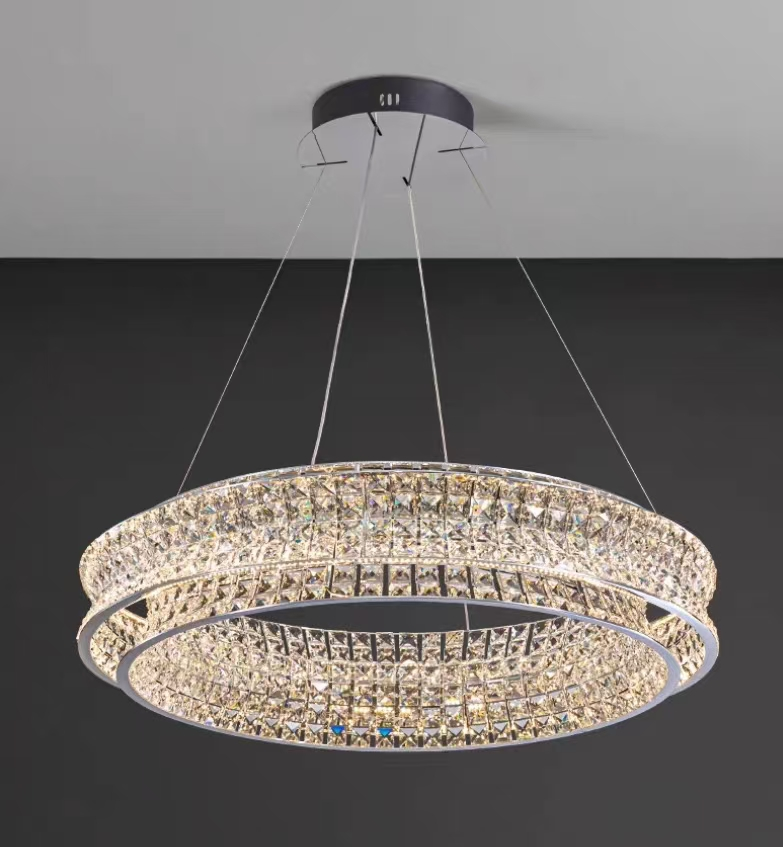 Πολυέλαιος LED με τηλεχειριστήριο, LLC160/500CH, κρύσταλλο και μέταλλο, 54W, 1 κύκλος, με δυνατότητα ρύθμισης ρύθμισης ύψους, κρύο/θερμό/ουδέτερο φως, πολυέλαιοι φωτισμού LED με τηλεχειριστήριο Προεπιλεγμένος τίτλος Alessandro Design