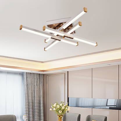 Πολυέλαιος LED με Τηλεχειριστήριο AXIAL, 54W, 4 Στοιχεία, Κρύο/Ζεστό/Ουδέτερο φως, Ρυθμιζόμενο, Λευκός πολυέλαιος LED με Τηλεχειριστήριο Προεπιλεγμένος τίτλος Alessandro Design